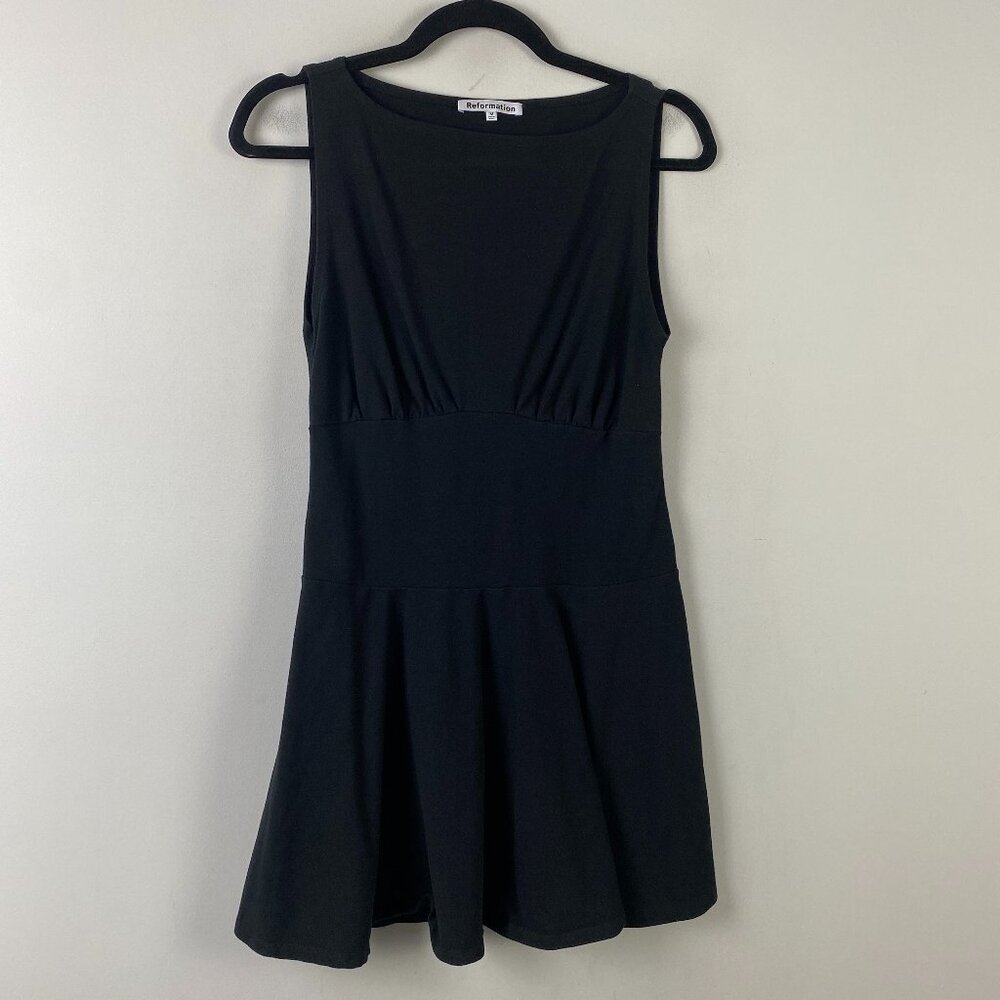 Reformation Mayve organic-cotton minidress in Black Size Medium Sleeveless